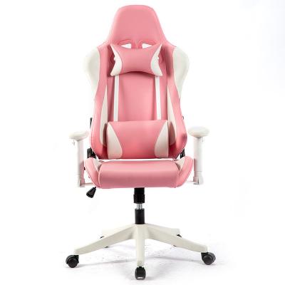 China Anji Computer Cadeira Gamer Chair Silla Gamer Rosa Pink Gaming Rotating Synthetic Leather Chair for sale