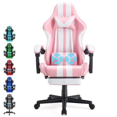 China OEM ODM Gaming Chair Pink Color Girl Spin Ergonomic Seating Women Packing Sillas Gamer Swivel Gaming Chair for sale