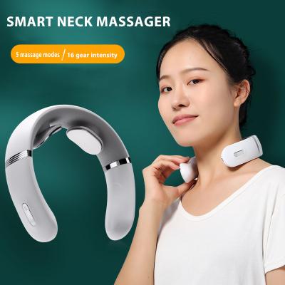 China Wireless Electric Intelligent Neck Pulse U Shape Portable Smart Kneading Mini Neck Massager Foldable for sale