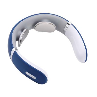 China Hot Selling OEM Electric Smart Rechargeable U Shape Neck Cordless Portable Ten Pulse Heated Neck Massager for sale