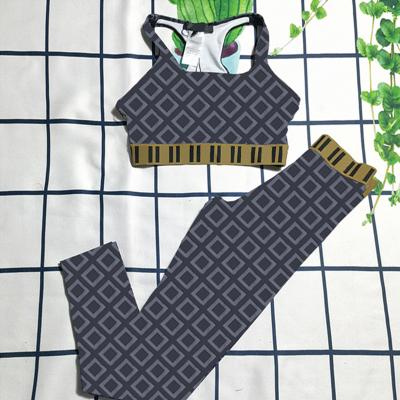 China Women's Summer Fitness Women's Breathable Outdoor Bra Sports Strap Letter Fashion Yoga Set Sexy Underwear for sale