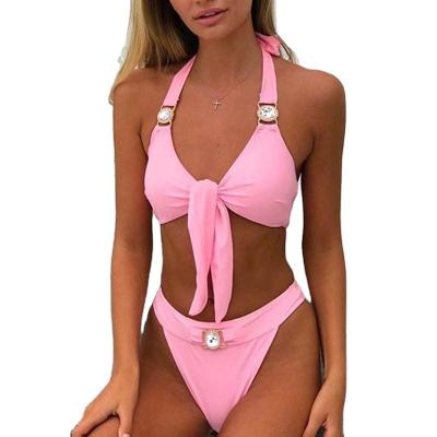 China Sexy Rhinestone Breathable Luxury Bikini Mujer Women Underwear Bra Personality Bandage Backless Swimwear For Pool Party for sale