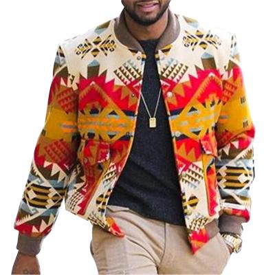 China Fashion Regular Print Long Sleeved Men Slim Casual Bomber Jacket for sale