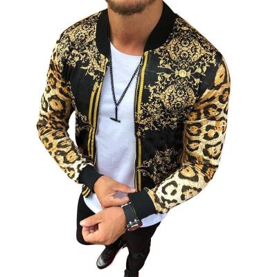 China Regular Thin Leopard Print Coat Spring Casual Bomber Jacket For Men for sale