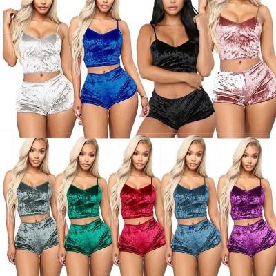 China 2021 Summer QUICK DRY Spring Pajamas Lounge Wear Women's Latest Ladies Lingerie Set Women's Velvet Sleepwear for sale