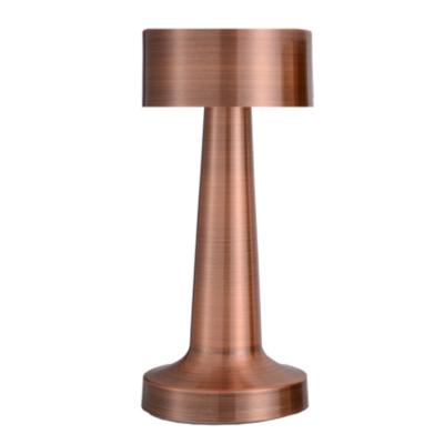 China Amazon Touch Hot Selling Dimmable Stepless Touch Retro Dimming Usb Rechargeable Night Light Led Table Lamp Metal Cordless Lamp For Ktv Bar Restaurant for sale