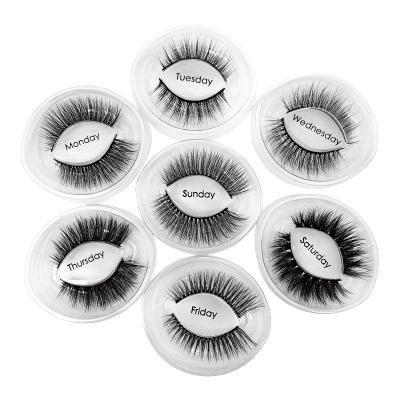 China Fashion Product High Quality Natural Stereo Pairs Of 3D Mink Hair Eyelashes The 7 False Eyelashes for sale