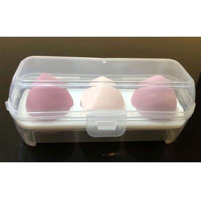 China Manufacturer 3pcs Reusable Latex Puff Blender Free Cosmetic Makeup Sponge Set With Egg Case for sale