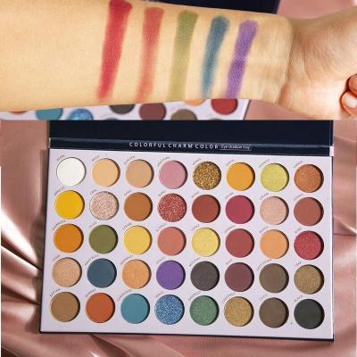 China Waterproof Beauty Glazed 40 Colors Pearl Eyeshadow Palette Matte Pigment Glitters Natural Makeup Lasting Smoky Eyeshadow Palette for sale