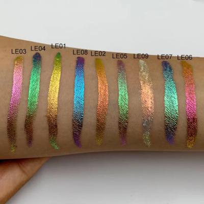 China Waterproof 10 Pcs Chameleon Liquid Eyeshadow Wholesale Glitter Metallic Cosmetic Private Label Eyeshadow High Duochrome Pigment for sale