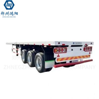 China Premium 80t Removable Lowbed Flat Trailer Perfect For Excavator And Container Transport for sale