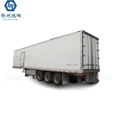 China 3 Axle 60 Tons Cargo Transport Trailer Dry Van Box Side Curtain Semi Trailer for sale