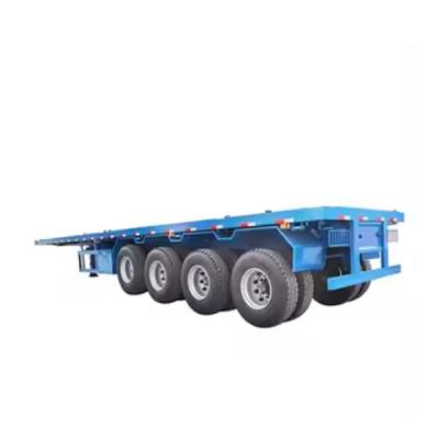 China 3 Axles 4 Axles 70 80 Ton Lowbed Semi Trailer Flat Transport Heavy Duty Equipment Extendable for sale