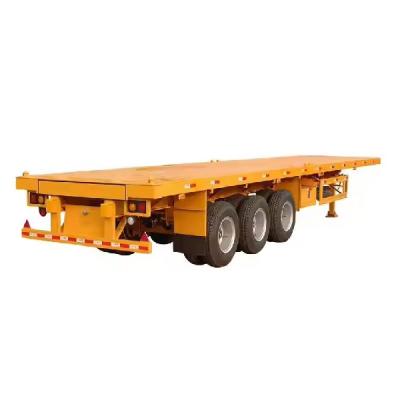 China Container Transport Truck Trailer 3 Axles 20ft 40ft Steel King Pin Skeleton Chassis Semi Truck Trailer For Sale for sale