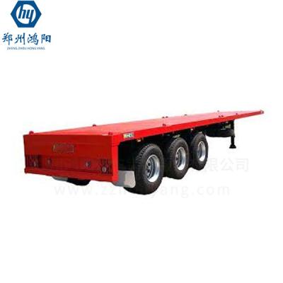 Chine Trailers à plat 3 essieux 4 essieux 40T 60T Semi-remorque à plat pour le transport de conteneurs de grues et de pelles à vendre