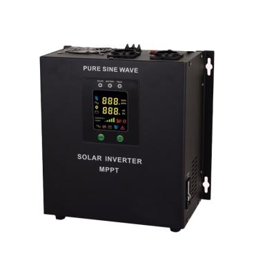 China Built-in Metal MPPT Charger Controller Max PV Power Conversion Efficiency 1400W 24V DC to AC Pure Sine Wave Solar Inverters for sale