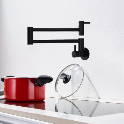 China Newest Wall Mounted Pot Filler Water Tap Stainless Steel 304/316 Material Kitchen Sink Faucet for sale