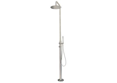 China Stainless steel 316 Watermark Outdoor Shower Satin Solar Shower Freestanding Beach Garden Swimming Stand shower for sale