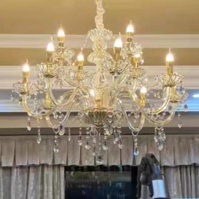 China Large Modern Luxury Modern Ceiling Lighting Glass Decoration Wedding Hotel Living Room Crystal Chandelier for sale