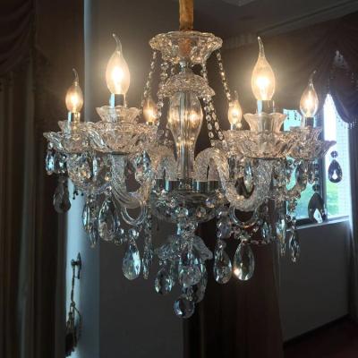 China Modern Crystal Chandelier Living Room European Style Villa Home Bedroom Lighting Creative White Pendant Lamp for sale