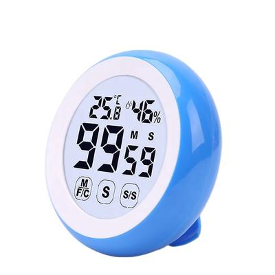 中国 Hot Selling Stocked Amazon Round Shape Kitchen Timer Count Up Count Down With Temperature & Humidity & Strong Magnet 販売のため