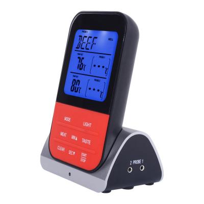 China New BBQ Thermometer Wireless Outdoor Waterproof Wireless Probe Dual Probe Electronic Home Food Thermometer en venta