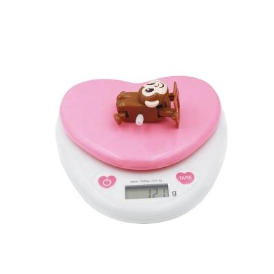 Cina Cute Pink Design 3KG 0.1g Digital Pocket Scale Weight Balance 3000g For Kitchen Food Cooking Weighting Tool 15cm*16cm*3cm (L X W x H) in vendita