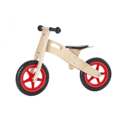 China Classic 12 inch wooden balance bike eva wheel bicycle learning walk bike for beginner 58x17.5x35cm for sale