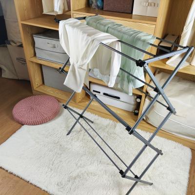 China Viable Multifunctional Folding Clothes Rack X Type Towel Rack Stainless Steel Indoor Large Clothes Shelf Creative Storage Rack for sale