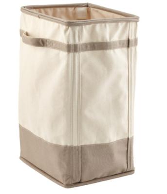 China Contemporary Natural Bamboo Fabric Beige Color Laundry Bags , Square Laundry Basket for sale