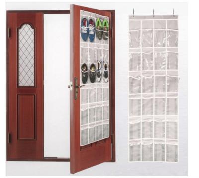 China Adjustable viable to accommodate varying door thickness over the door shoe organizer 24 reinforced pockets for sale