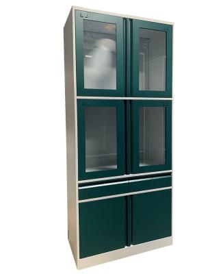 China Modern Custom Medicine Cabinet Chinese Medicine Storage Cabinet Laboratory School Furniture Galvanized Steel Medicine Cabinet for sale