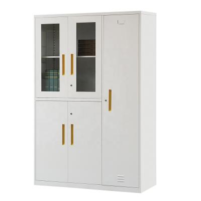 China (Height)Adjustable 4 Swing Door With Wardrobe Filing Cabinet Office School Furniture KD Steel Structure Metal Steel Cupboard for sale