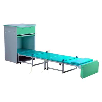 China Small Space Design Folding Bed Combination Foldable Drawer For Hospital Beside Steel Cabinet for sale