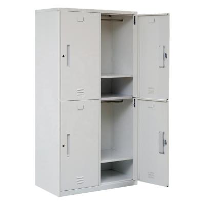 China GZJP Adjustable Clothes Cabinet Stainless Steel Wardrobe Staff Wardrobe Steel (Size) Steel for sale