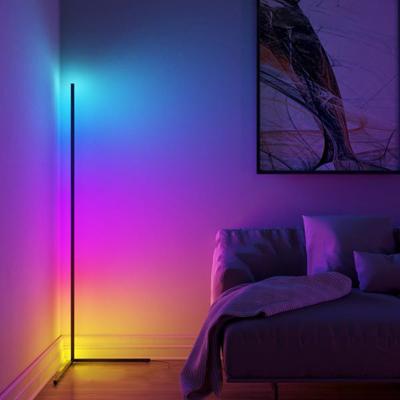 China Dropshipping Modern Nordic Shelf Standing Tripod Corner LED Contemporary Smart Modern RGB Floor Lamp for sale