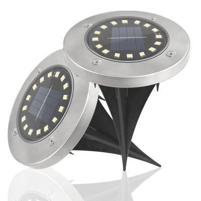 China Theme Park LED Disc Lights Upgraded Outdoor Landscape Lights for Lawn Pathway Yard Deck Patio Walkway Solar Ground Lights for sale