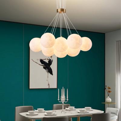 China Modern 3D Printed Design Chandelier Moon Light Nordic Living Room Bedroom Planet LED Creative Modern Simplicity for sale