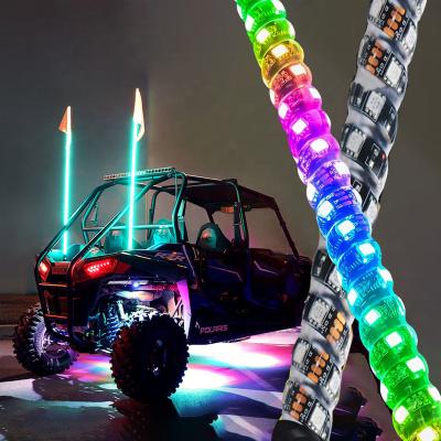 China ATV UTV RZR Polaris Sand Buggy Truck RF Remote Control Offroad RGB LED Lighted Antenna Whips Light SGY-QG-0001 for sale