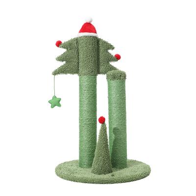 China 2021 viable hot sale Kitty Scratch Indoor Outdoor Cat scratching mail Toy Ceder Christmas Cat Trees large for sale