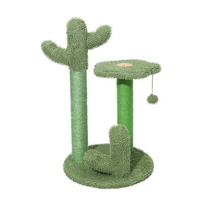 China Viable Cat Scratcher Protector for Furniture Kitten Activity Center with Indoor and Outdoor Sisal Cat Flower Cactus Scratcher for sale