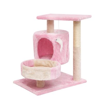 China Sustainable Luxury Modern Natural Wooden Tree Tower Scratcher Housing Furniture Outdoor Pet Room For Cat Multi-Color Pet Home for sale