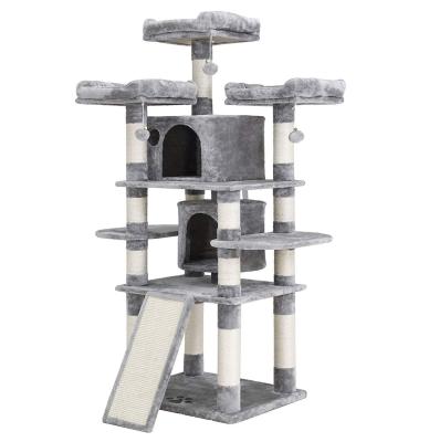 China Wholesale Scratcher Furniture Viable Large Size Stable Scratch Resistant High Quality Plush Pet Tower Cat Climbing Tree for sale