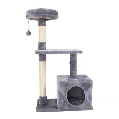 China Best Quality Medium Size Cat House Pet Bed Cat House Interactive Toy Cat Treehouse Living Living Gray Luxury Housing Furniture for sale