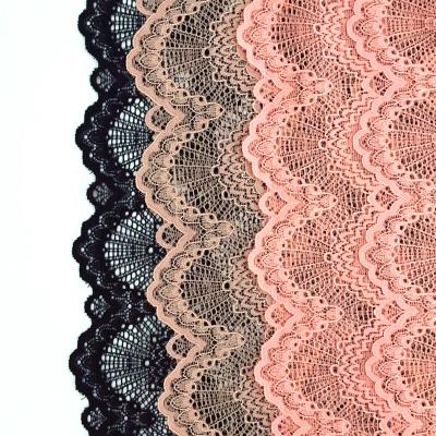 China New Beautiful Elastic African Lace Stretch Lace Trim Colorful Underwear Lace Good Quality 22cm Nylon Spandex Composition for sale