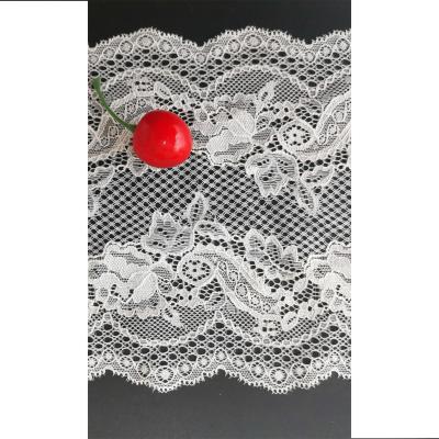 China New style viable lace trim elastic nylon and spandex dyed flower lace for garment clothes underwear lingeries for sale