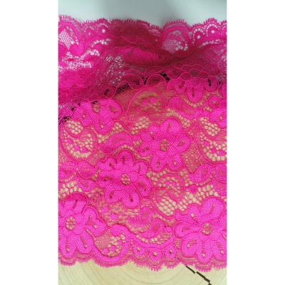 China New style elastic lace trim elastic red nylon spandex flower lace for garment clothes underwear lingeries for sale