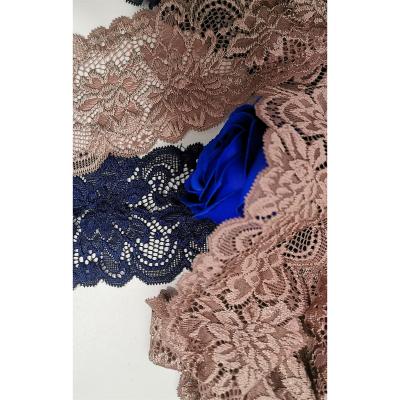 China New elastic lace trims elastic soft elegant nylon spandex textile lace for garment home clothes underwear lingeries for sale