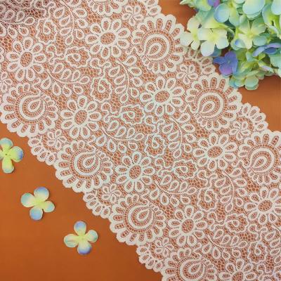 China Clearance Stock Elastic Knitting Lace Trim Elastic Nylon And Hot Selling Spandex 22cm Lace Trim for sale