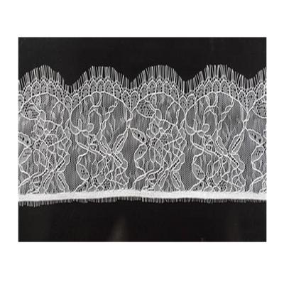 China Viable Hot Sale Design Tule Lace Fabric 9 Cm Non Stretch Eyelash Lace White Trim for sale